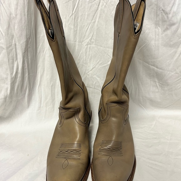 Tan Leather Cowboy Boots vintage frye size 10 1/2 d - Picture 3 of 7